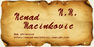 Nenad Mačinković vizit kartica